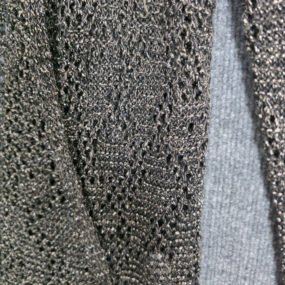 Eileen Fisher Cardigqn Sweater PS Brown Green Linen Open Front Long Sleeve Drape - Picture 3 of 8